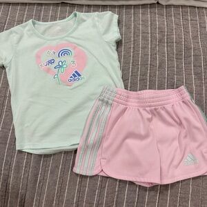 Adidas Pastel Green and Pink Kids Set